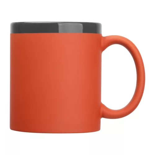 Gumírozott kerámia bögre, 300 ml (ø 8,2 x 9,6 cm, Narancssárga)