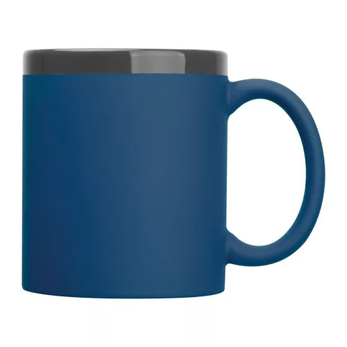 Gumírozott kerámia bögre, 300 ml (ø 8,2 x 9,6 cm, Sötétkék)
