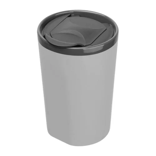Gumírozott kerámia utazó pohár, 400 ml (ø 8,9 x 13,5 cm, Szürke)