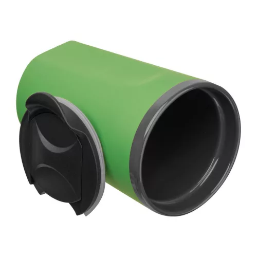 Gumírozott kerámia utazó pohár, 400 ml (ø 8,9 x 13,5 cm, Zöld)