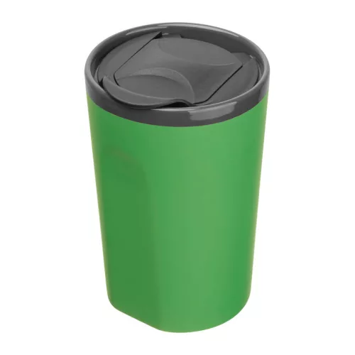 Gumírozott kerámia utazó pohár, 400 ml (ø 8,9 x 13,5 cm, Zöld)