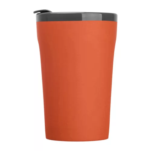 Gumírozott kerámia utazó pohár, 400 ml (ø 8,9 x 13,5 cm, Narancssárga)