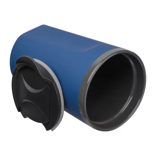 Gumírozott kerámia utazó pohár, 400 ml (ø 8,9 x 13,5 cm, Sötétkék)