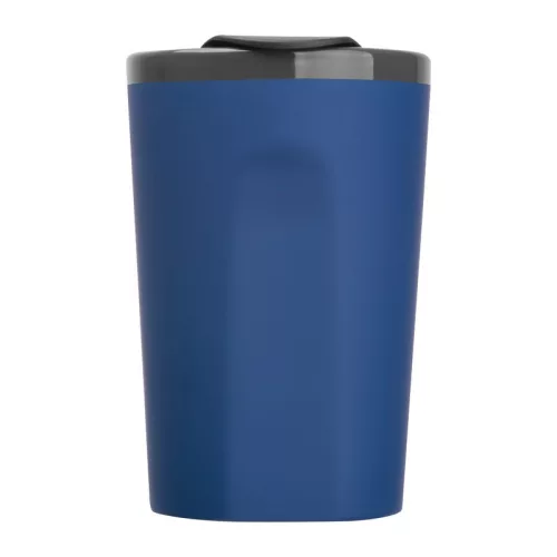 Gumírozott kerámia utazó pohár, 400 ml (ø 8,9 x 13,5 cm, Sötétkék)