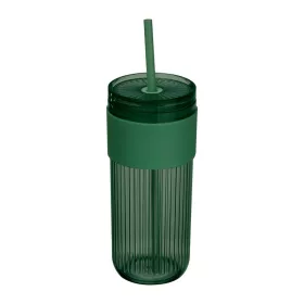   Műanyag pohár szívószállal, 660 ml (ø 8,2 x 19 cm, Zöld)