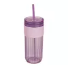 Műanyag pohár szívószállal, 660 ml (ø 8,2 x 19 cm, Lila)