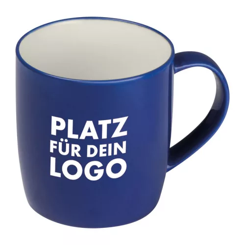 Porcelán bögre színes külsővel, 300 ml (ø 9 × 8,5 cm, Kék)