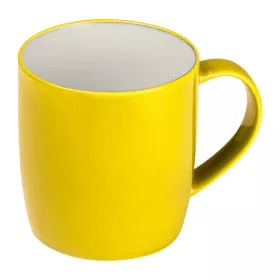   Porcelán bögre színes külsővel, 300 ml (ø 9 × 8,5 cm, Sárga)