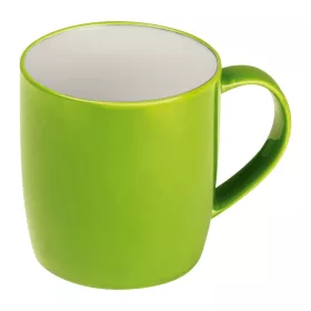   Porcelán bögre színes külsővel, 300 ml (ø 9 × 8,5 cm, Világos Zöld)