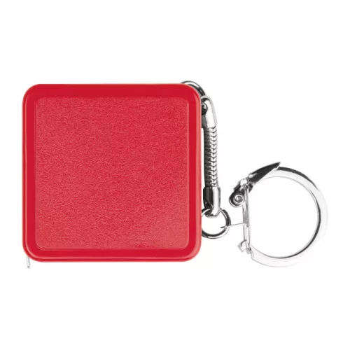 Mérőszalagos kulcstartó, 1 m (Piros)