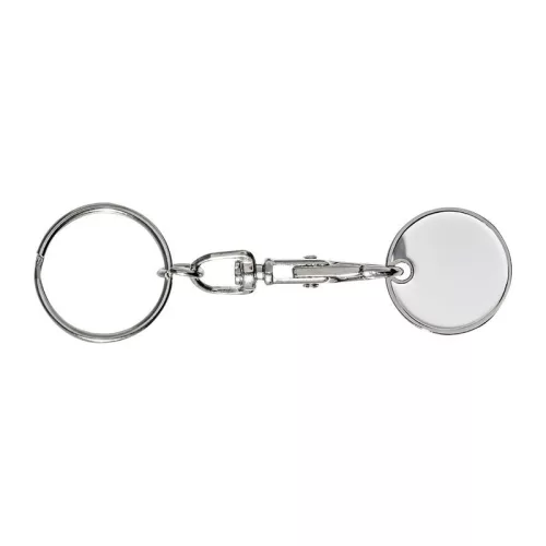 Kulcstartó kocsi érmével (ø 2,5 × 8,3 cm, Fehér)