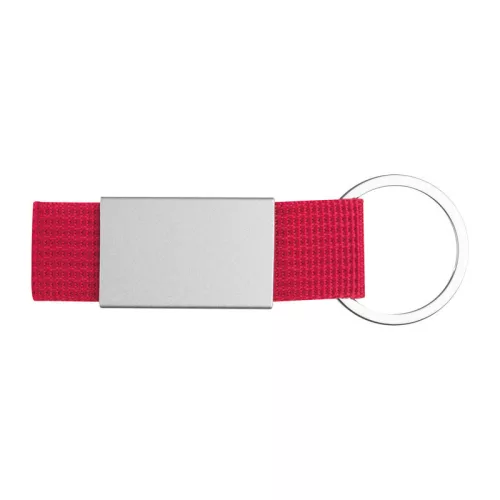 Kulcstartó textil szalaggal (Piros)