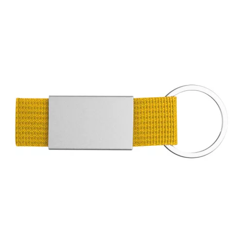 Kulcstartó textil szalaggal (Sárga)