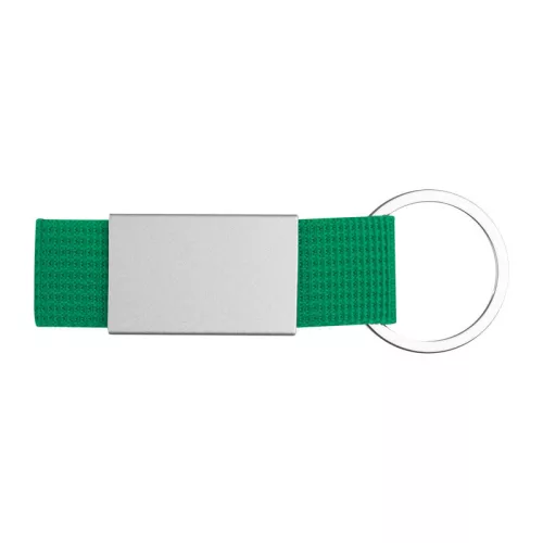 Kulcstartó textil szalaggal (Zöld)
