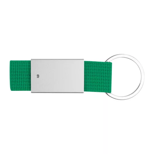 Kulcstartó textil szalaggal (Zöld)