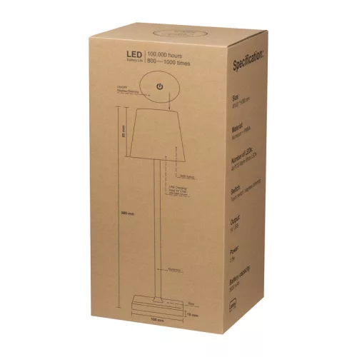 Újratölthető asztali lámpa érintésérzékelővel, 360