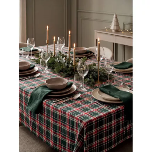 Kockás pamut terítő szett