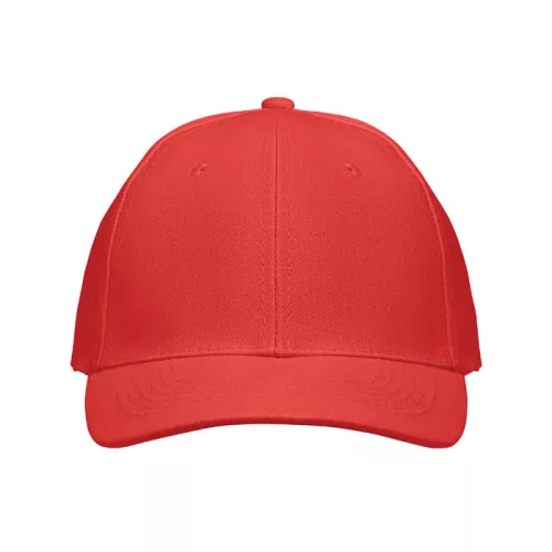 6 panel baseball sapka 260g/m² (Piros)