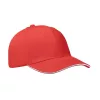 6 panel baseball sapka 260g/m² (Fehér/piros)