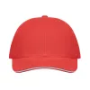6 panel baseball sapka 260g/m² (Fehér/piros)
