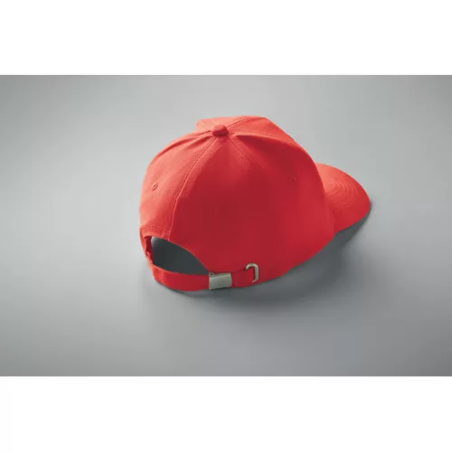 6 panel baseball sapka 260g/m² (Fehér/piros)
