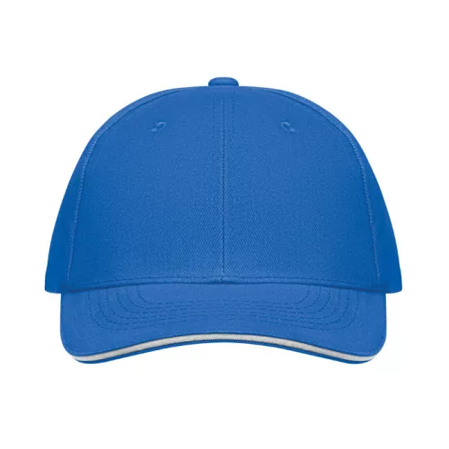 6 panel baseball sapka 260g/m² (Fehér/kék)