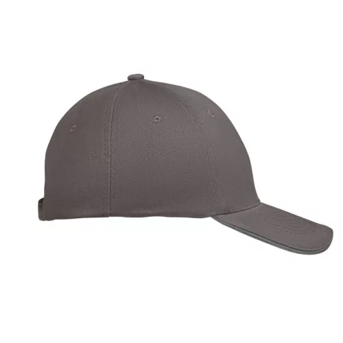 6 panel baseball sapka 260g/m² (Sötétszürke/szürke)