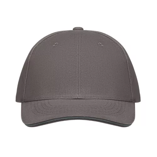 6 panel baseball sapka 260g/m² (Sötétszürke/szürke)