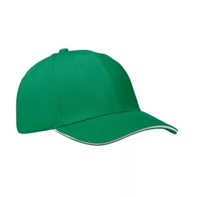 6 panel baseball sapka 260g/m² (Préri Zöld/fehér)