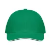 6 panel baseball sapka 260g/m² (Préri Zöld/fehér)