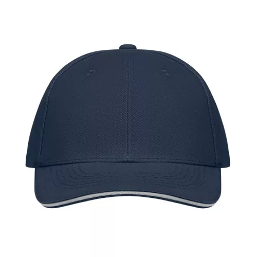 6 panel baseball sapka 260g/m² (Fehér/sötétkék)