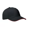 6 panel baseball sapka 260g/m² (Fekete/piros)