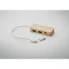 Bambusz 3 portos USB hub