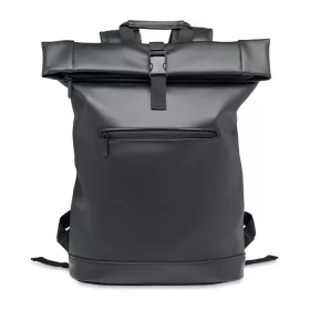 PU roll top laptop hátitáska (Fekete)