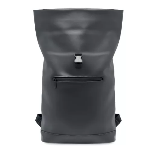 PU roll top laptop hátitáska (Fekete)