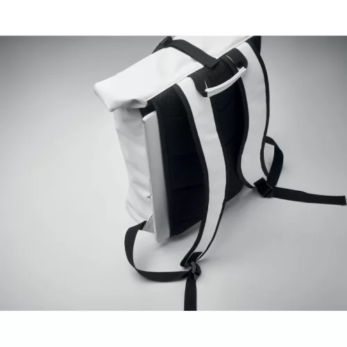 PU roll top laptop hátitáska (Fehér)