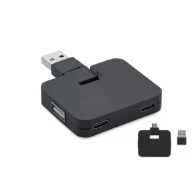 4 portos USB hub (Fekete)