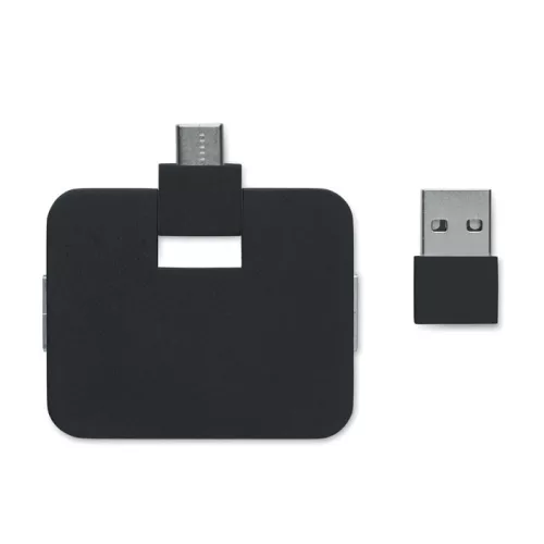 4 portos USB hub (Fekete)
