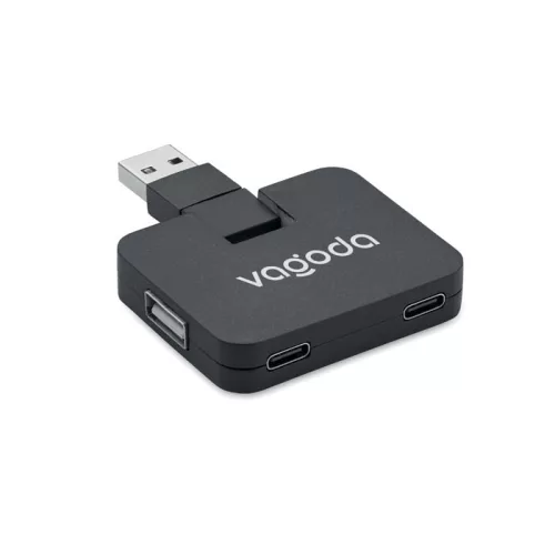 4 portos USB hub (Fekete)