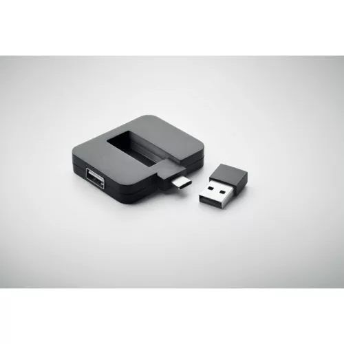 4 portos USB hub (Fekete)