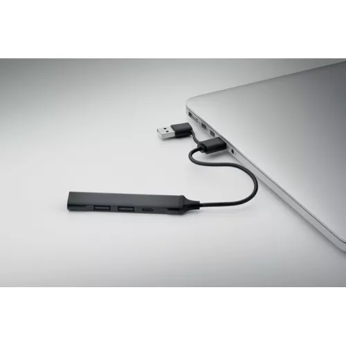 USB 4 portos hub, 19 cm kábel