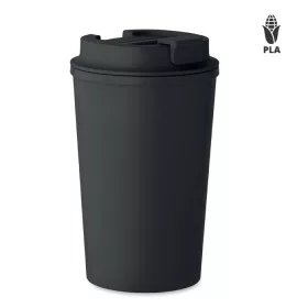 PLA duplafalú pohár 350 ml (Fekete)