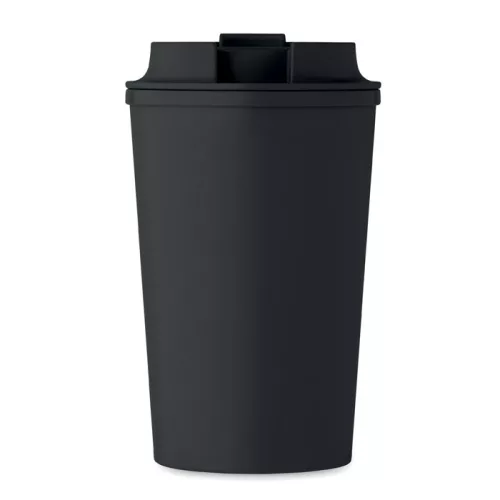 PLA duplafalú pohár 350 ml (Fekete)