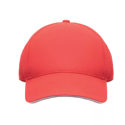 5 panel baseball sapka 180 gr (Fehér/piros)