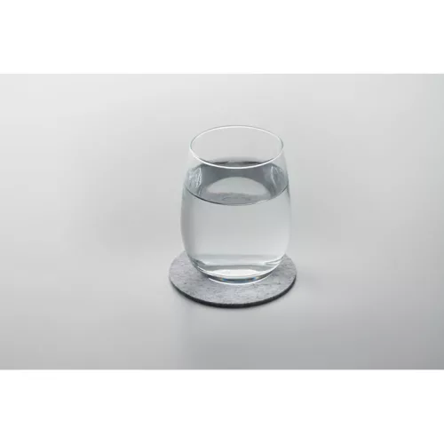 Kerek RPET filc poháralátét (Szürke)