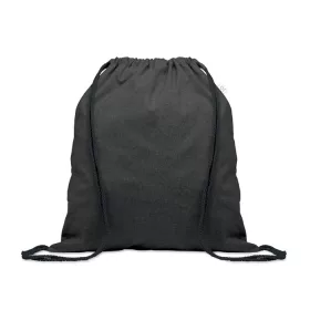 Újrah. 140g húzózsinóros táska (Fekete)