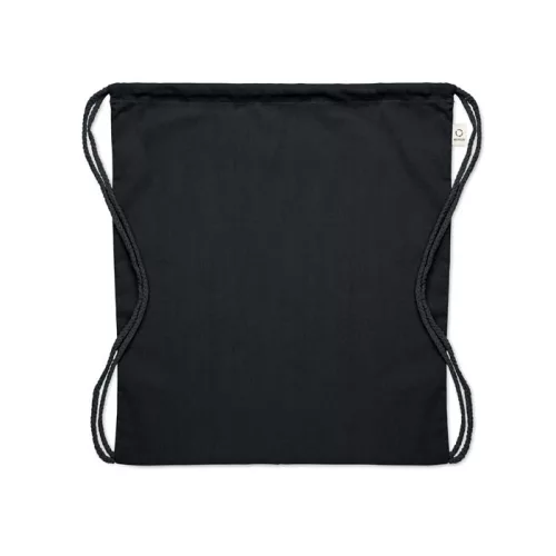 Újrah. 140g húzózsinóros táska (Fekete)