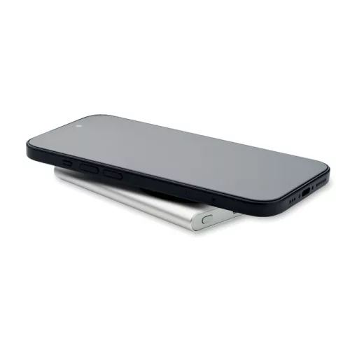 Vezeték nélkül töltő powerbank (Matt Ezüst)