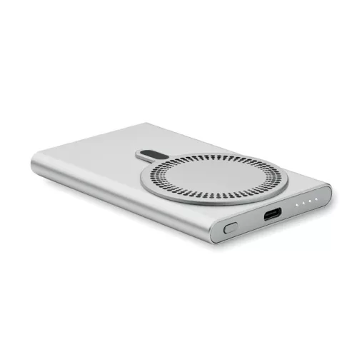 Vezeték nélkül töltő powerbank (Matt Ezüst)