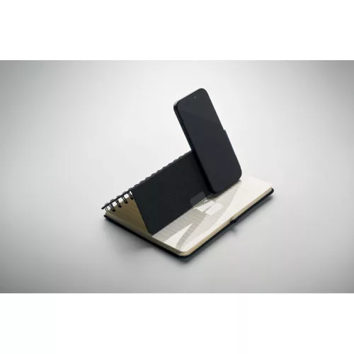 A5 notesz telefontartóval (Fekete)